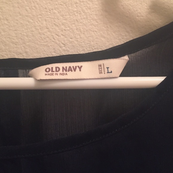 Navy blue sheer top - Picture 3 of 4