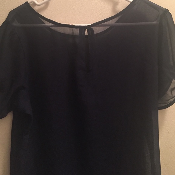 Navy blue sheer top - Picture 4 of 4