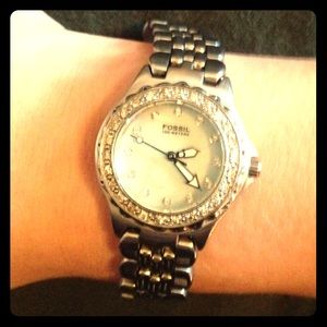 Silver Fossil Watch