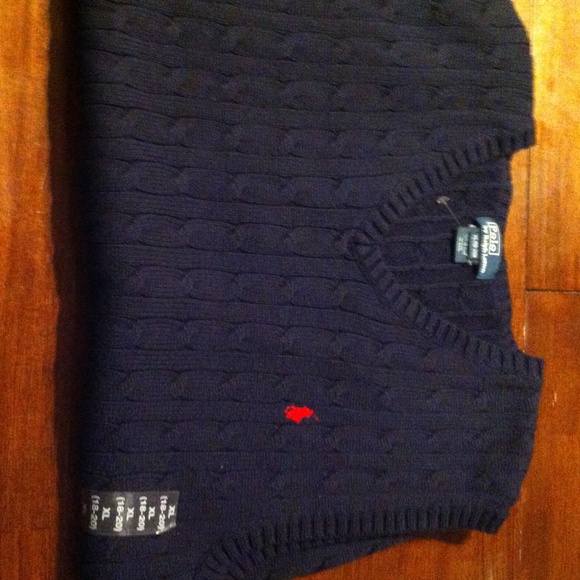 Boys Polo Sleeveless V-neck Sweater