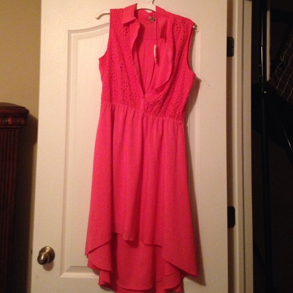 Coral high low dress. Brand new, never worn.