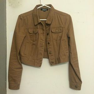 Brown denim cropped jacket