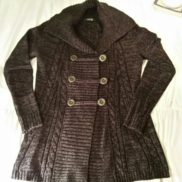 Gray button up sweater