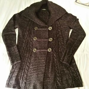 Gray button up sweater