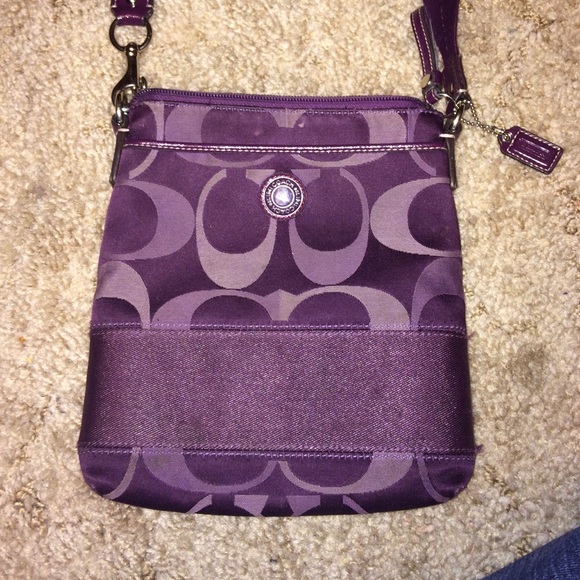 coach crossbody purple
