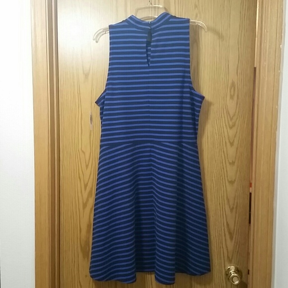 Navy & Royal Blue Striped Dress - Picture 2 of 4