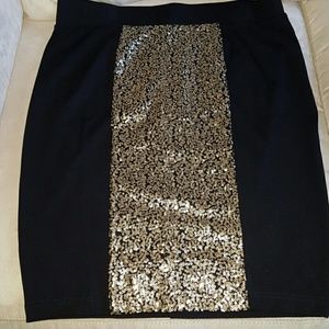 Black and gold midi, size 0 Torrid