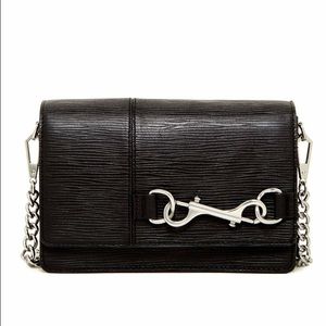 Beford leather crossbody black x silver hardware