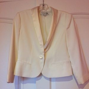 White Cropped Blazer