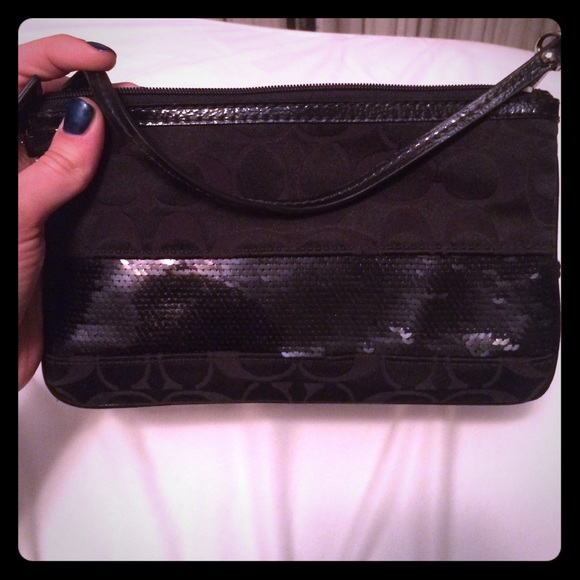 Coach black oversized Wristlet