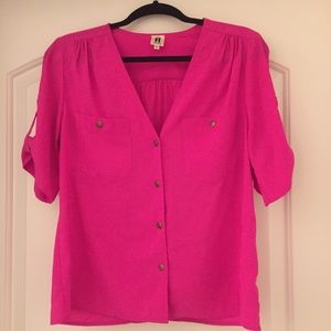 Barney's New York hot pink blouse