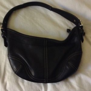 Black leather Coach satchel
