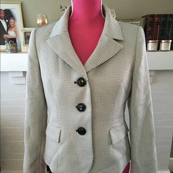 💰SALE💰 Le Suit Black & White Tweed Blazer