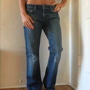 Joe's Jeans wide leg distressed jeans