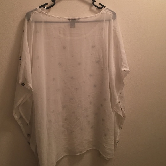 Sequined sheer white oversized top - Picture 4 of 4