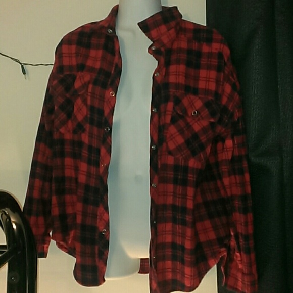 blue and red flannel