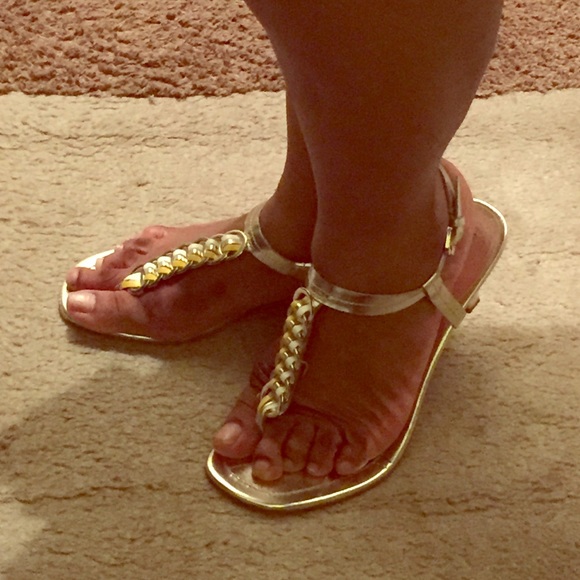 Gold women's sandals
