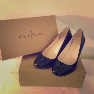 Black Patent Leather Wedges by Cole Haan