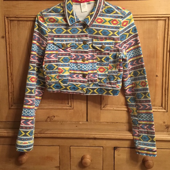 Southwestern Print Crop Jean Jacket M Super cute🌵