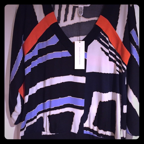 DVF silk v neck blouse