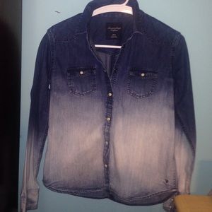 Ombré button down denim jacket