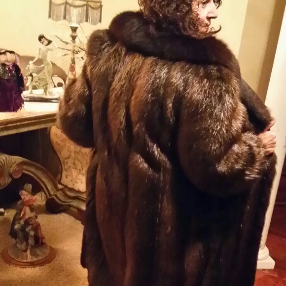 Real beaver full length coat - Picture 2 of 3