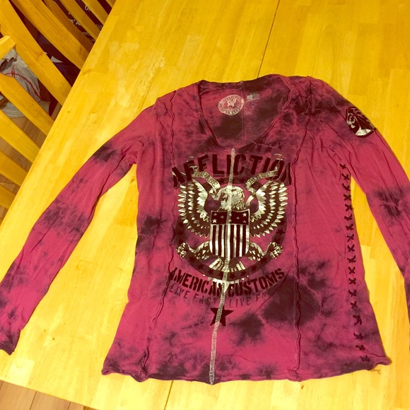 Affliction Size Large Long Sleeve Women's Shirt