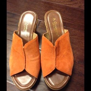 Cute Orange cork wedges