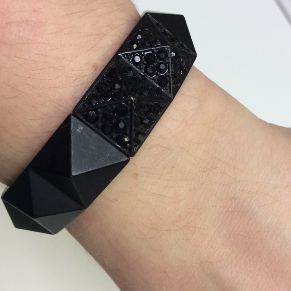Black diamond embellished bracelet