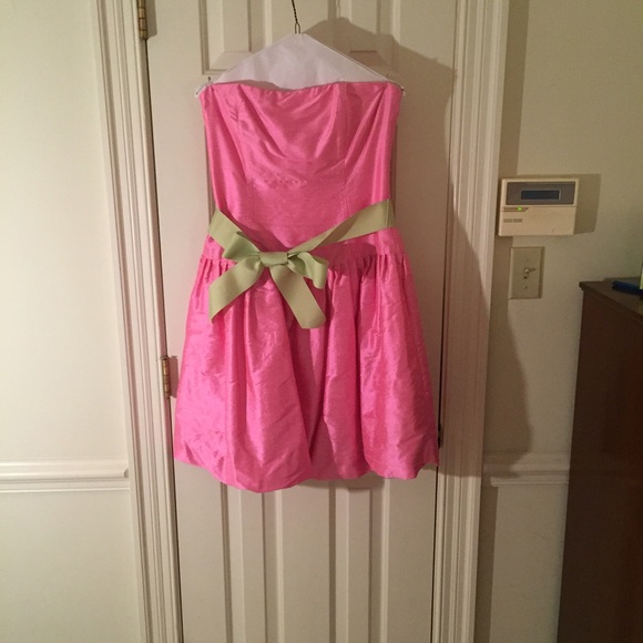 Pink Silk Strapless Dress - Picture 2 of 4