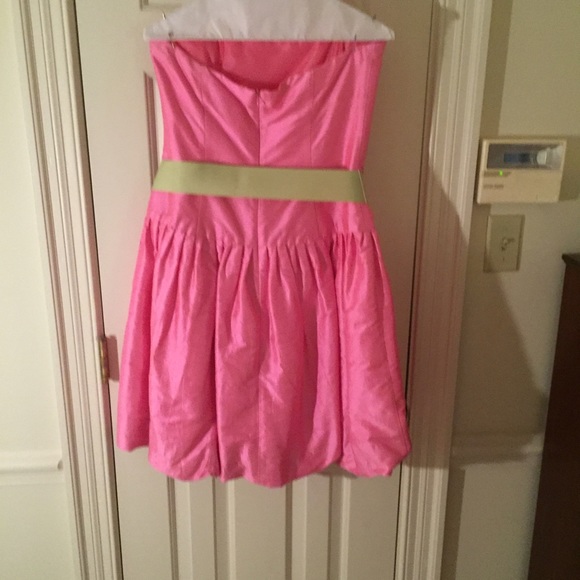 Pink Silk Strapless Dress - Picture 3 of 4