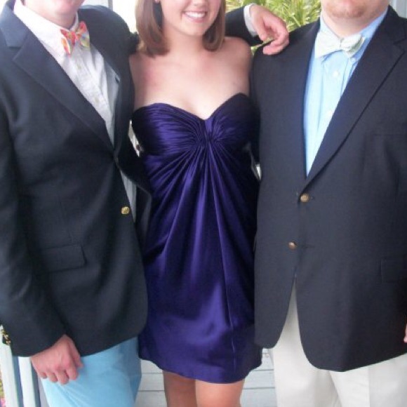 Purple Strapless Laundry Cocktail Dress - Picture 1 of 4