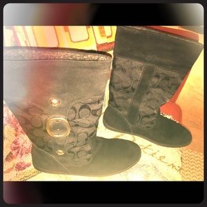 Authentic Coach Boots. Black w/ Black.