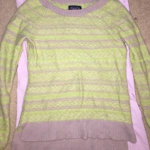 Lime green and beige sweater