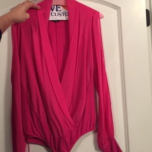 Hot pink body suit Bebe size medium