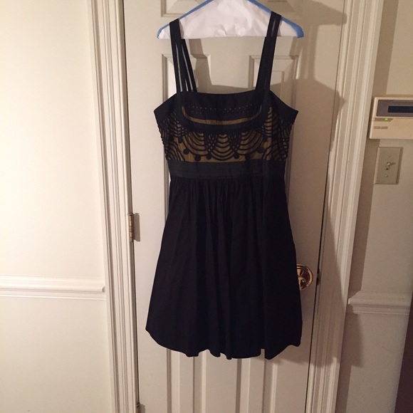 Black & Gold Anthropologie Dress - Picture 1 of 4