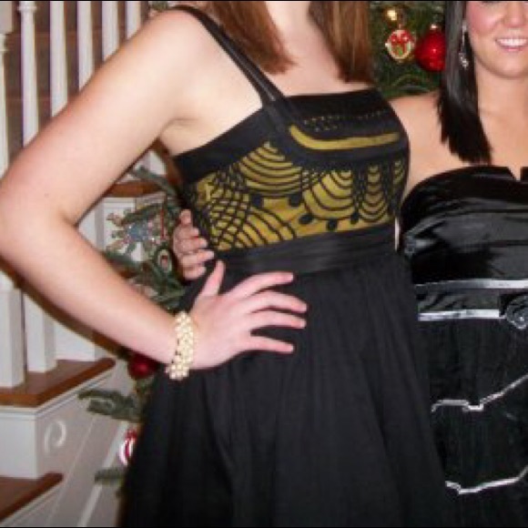 Black & Gold Anthropologie Dress - Picture 2 of 4