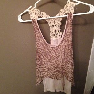 Lush lace razor back tee