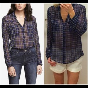 Express Plaid Portofino Blouse