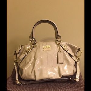 Beige Patent leather Coach bag