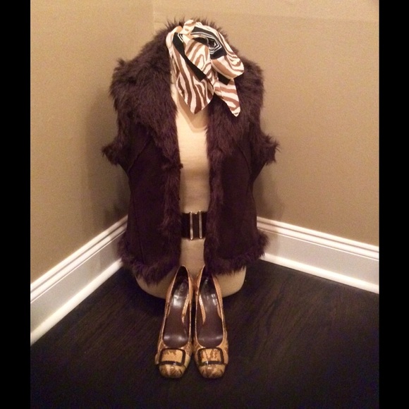 Faux fur vest.