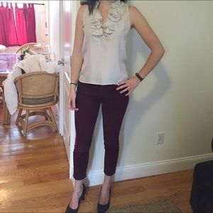 J. Crew Silk Ruffle Top