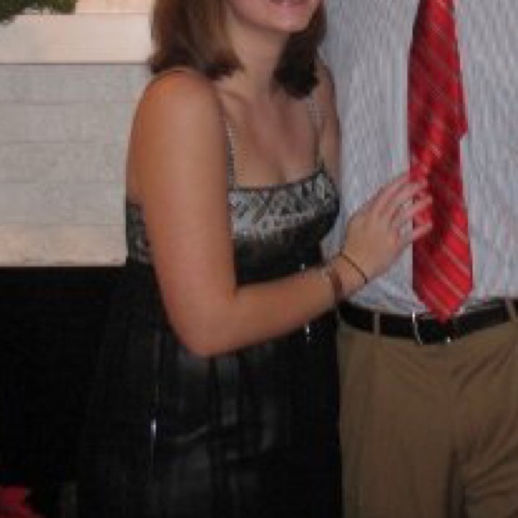 Silver & Black Cocktail Dress - Picture 2 of 4