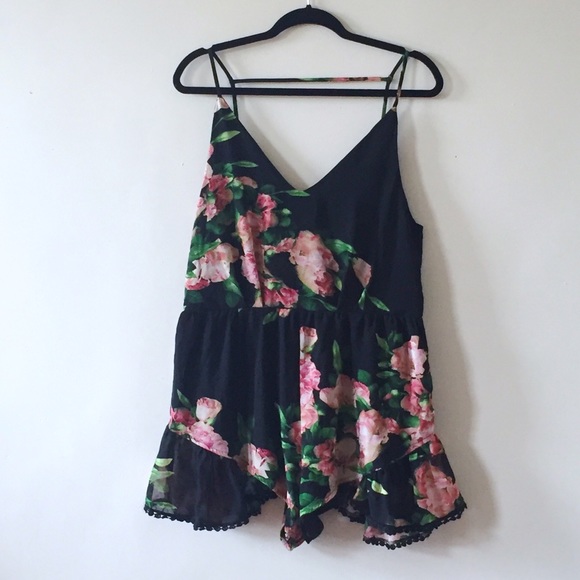 BRAND NEW! Reverse Floral Romper
