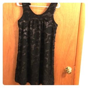 Black Lace Dress with Silver Bow