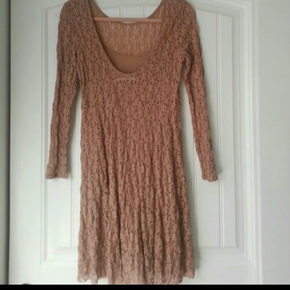 Tan lace dress