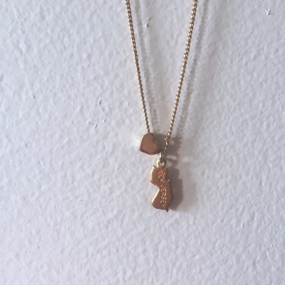 Gold New Jersey Charm Necklace