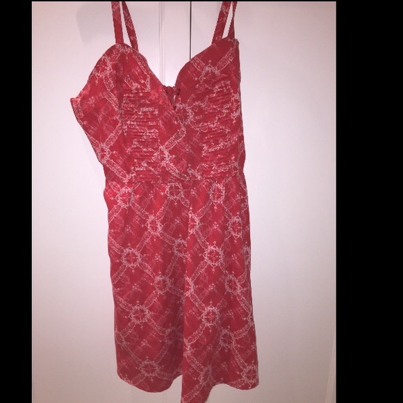 Red floral RVCA skater dress