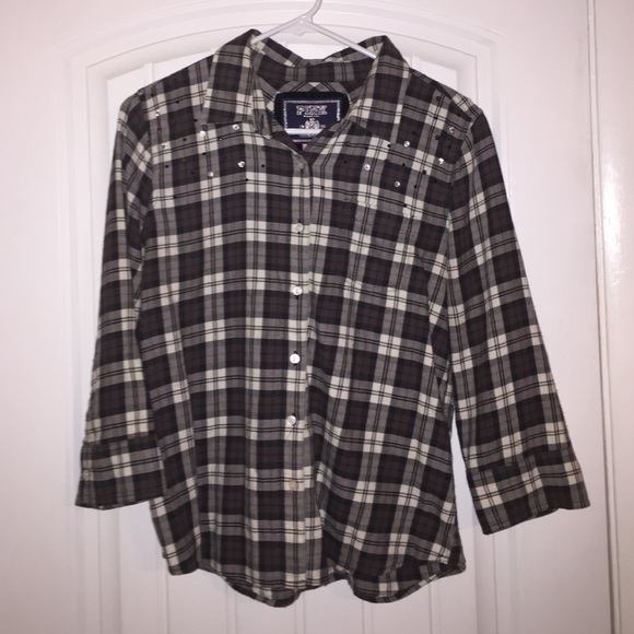 Black and white flannel shirt