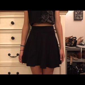 High waisted Black skater skirt